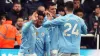 Oscar Bobb, second left, scored Manchester City’s late winner at Newcastle (Owen Humphreys/PA)