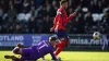 Rangers’ Cyriel Dessers, right, scores against St Mirren (Andrew Milligan/PA)