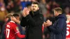 Middlesbrough head coach Michael Carrick (centre) has told his players to embrace the challenge of their Carabao Cup semi-fi