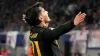 Real Madrid’s Brahim Diaz celebrates his winning goal at RB Leipzig (Matthias Schrader/AP/PA)