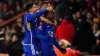 Abdul Fatawu celebrates scoring Leicester’s winner (John Walton/PA)