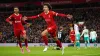 Jayden Danns celebrates scoring for Liverpool against Southampton (Peter Byrne/PA)