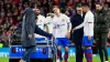 Barcelona’s Frenkie de Jong leaves the field after sustaining an injury at Athletic Bilbao (Alvaro Barrientos/AP)