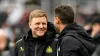 Newcastle head coach Eddie Howe (left) secured his 100th win as a Premier League manager against Wolves (Owen Humphreys/PA)