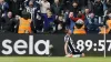 Newcastle’s Harvey Barnes celebrates his winning goal against West Ham (Richard Sellers/PA)