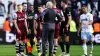 David Moyes addresses referee Jarred Gillett following the Premier League clash (John Walton/PA)