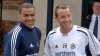 Newcastle’s Kieron Dyer (left) and Lee Bowyer (right) shake hands after being sent off for fighting each other during their 