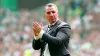 Celtic manager Brendan Rodgers applauds the fans after victory over Rangers (Jane Barlow/PA)
