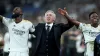 Real Madrid manager Carlo Ancelotti celebrates with Antonio Rudiger (left) and Vinicius Junior after their Champions League 