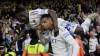 Leeds United’s Georginio Rutter celebrates with team-mate Wilfried Gnonto (top) after scoring their side’s third goal of the