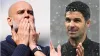Pep Guardiola, left, and Mikel Arteta’s sides are battling for the title (Zac Goodwin/Martin Rickett/PA)