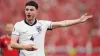 England’s Declan Rice reacts during the Euro 2024 match against Denmark (Adam Davy/PA)