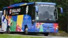 The England team bus arrives at their training base in Germany (Adam Davy/PA)