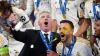 Carlo Ancelotti celebrates Real Madrid’s Champions League win with his players (Mike Egerton/PA)
