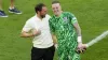 Gareth Southgate, left, and Jordan Pickford have helped to turn around England’s penalty shoot-out record (Nick Potts/PA)