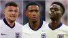 Kieran Trippier, Ezri Konsa and Bukayo Saka all played at left-back for a spell against Slovakia. (Bradley Collyer/Mike Eger