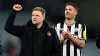 Fabian Schar, right, does not want Eddie Howe to leave Newcastle for England (Nick Potts/PA)