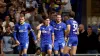 Mathew Stevens (centre) celebrates scoring AFC Wimbledon’s second (Steven Paston/PA)