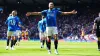 Rangers’ Cyriel Dessers celebrates scoring their side’s first goal against Motherwell (Jane Barlow/PA)