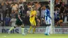 Brentford goalkeeper Hakon Valdimarsson (centre) reacts after saving a penalty (Joe Giddens/PA)