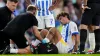 Matt O’Riley (second right) limped off after just 10 minutes of his debut (John Walton/PA)