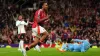 Manchester United’s Joshua Zirkzee celebrates scoring the winner on his debut (Martin Rickett/PA).