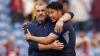 Tottenham boss Ange Postecoglou and Son Heung-min (Nick Potts/PA)