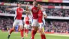 Arsenal celebrate following Gabriel Martinelli’s strike (Adam Davy/PA)