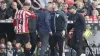 Tempers flare between Derby manager Paul Warne (right) and Sheffield United manager Chris Wilder (centre left) (Richard Sell