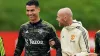 Cristiano Ronaldo, left fell out with Manchester United manager Erik ten Hag before leaving Old Trafford (Martin Rickett/PA)