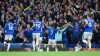 Everton’s Dwight McNeil (centre) celebrates scoring their side’s second goal of the game during the Premier League match at 