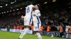 Christopher Nkunku celebrates with Chelsea team-mate Jadon Sancho at Bournemouth (Alastair Grant/AP)