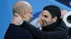 Pep Guardiola, left, and Mikel Arteta are close friends as well as title rivals (Martin Rickett/PA)