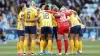 Brighton players huddle ahead of the Barclays Women’s Super League match at Joie Stadium, Manchester. Picture date: Sunday S