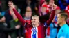 Erling Haaland celebrates a goal against Slovenia (Terje Pedersen/NTB Scanpix via AP)