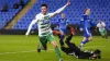 The New Saints’ Rory Holden celebrates scoring his side’s first goal in their Conference League victory over Astana (Nick Po