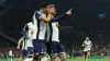 Timo Werner, right, celebrates after scoring for Tottenham against Manchester City (Ian Walton/AP/PA)