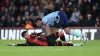 William Saliba was sent off after fouling Evanilson (Steven Paston/PA)