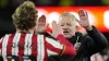 Chris Wilder celebrates with match-winner Tom Davies after the final whistle against Sunderland (Nick Potts/PA)