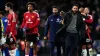 Manchester United manager Ruben Amorim (right) after the match during the Premier League on Sunday November 24 (Bradley Coll