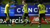 Dean Cornelius, centre, celebrates after scoring Harrogate’s winner (Nigel French/PA)