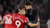 Southampton manager Russell Martin celebrates with match-winner Adam Armstrong (Steve Paston/PA)