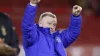 Mark Robins celebrates after the win at Middlesbrough (Richard Sellers/PA)