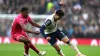 Son Heung-min (right) battles with Ipswich’s Ben Johnson during Tottenham’s 2-1 loss (Steven Paston/PA)