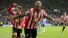 Tyrese Campbell celebrates after scoring Sheffield United’s derby winner (Nigel French/PA)