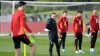 Manager Craig Bellamy (centre) is hoping for a successful conclusion to Wales’ Nations League group campaign (Nick Potts/PA)