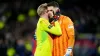 Jack Butland is consoled by Celtic counterpart Kasper Schmeichel after Sunday’s final (Andrew Milligan/PA)