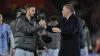 Ange Postecoglou, right, and James Maddison embrace after Tottenham’s 5-0 win at Southampton (Andrew Matthews/PA)