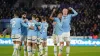 Savinho, left, and Erling Haaland scored as Manchester City won 2-0 at Leicester (Joe Giddens/PA)