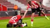 Southampton’s Kamaldeen Sulemana, left, struck against Swansea (John Walton/PA)